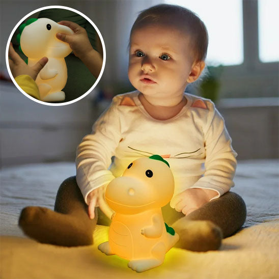 bebe assis avec veilleuse dinosaure led