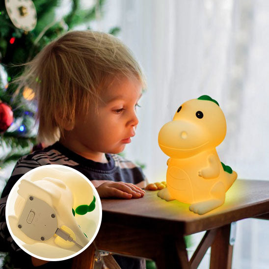 bebe regarde veilleuse dinosaure led