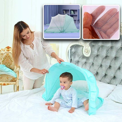 Moustiquaire lit bébé pliable pour voyage, légère et compacte, idéale pour les déplacements.