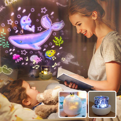projection rotatif de lumière maman lit livre garçon coucher avec