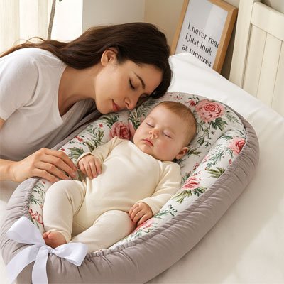 réducteur de lit maman couche avec bébé