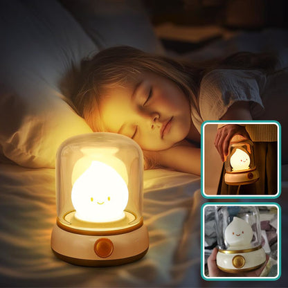veilleuse bébé bougie fillette dort avec