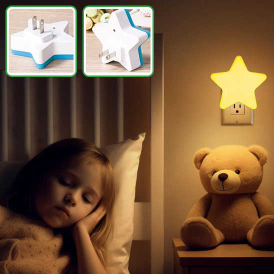 veilleuse bébé étoile fillette dort avec 