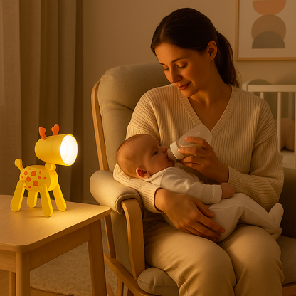 veilleuse bébé maman donne le biberon