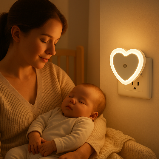 veilleuse bébé maman le berce avec